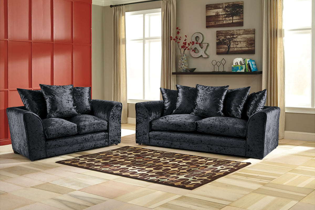 Mirana Modern Crush Velvet 3 Plus 2 Sofa Set