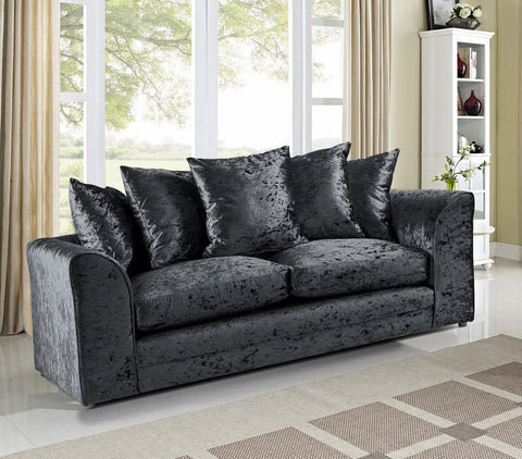 Mirana Modern Crush Velvet 3 Seater Sofa