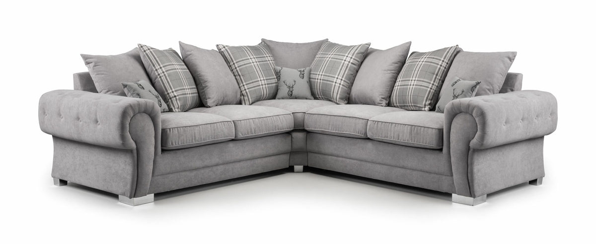 Victis Luxury Corner Sofa Scatterback 2c2 - Grey