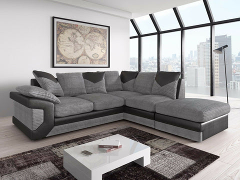 Dennata Modern Jumbo Cord Corner Sofa RHF