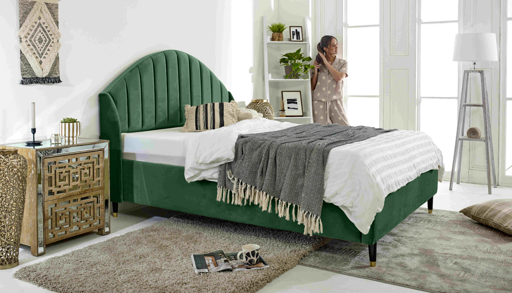 Elysium Plush Velvet Bed Frame
