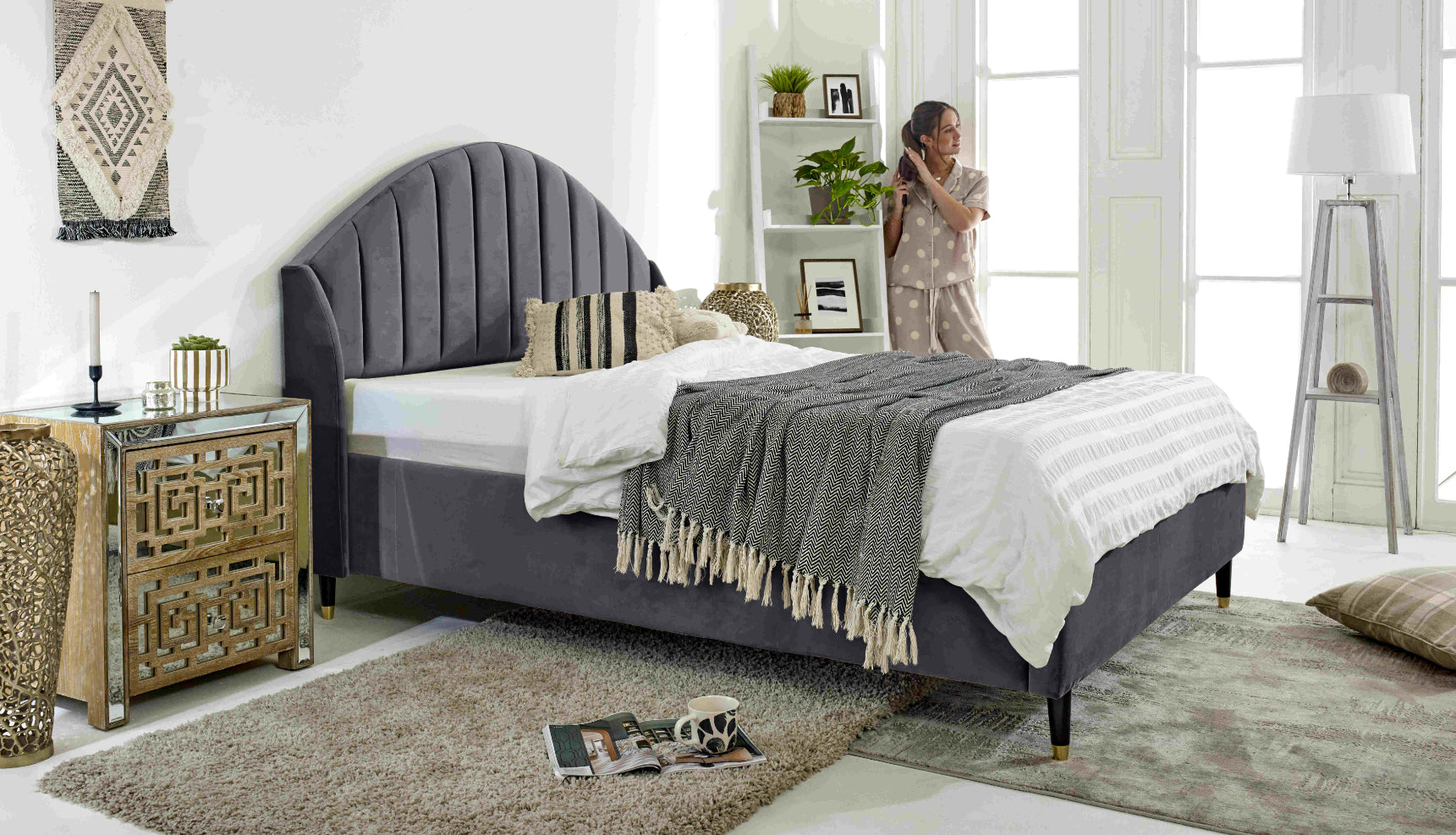 Elysium Plush Velvet Bed Frame