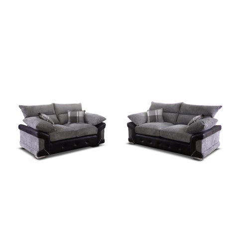 Lucinda Black and Grey Cord Sofa