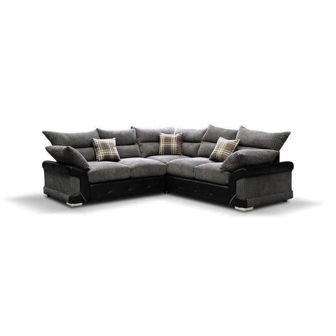 Lucinda Black and Grey Cord Sofa