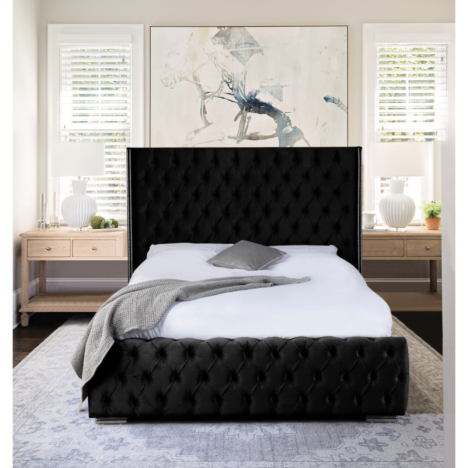 Irene Plush Velvet Luxury Bed Frame