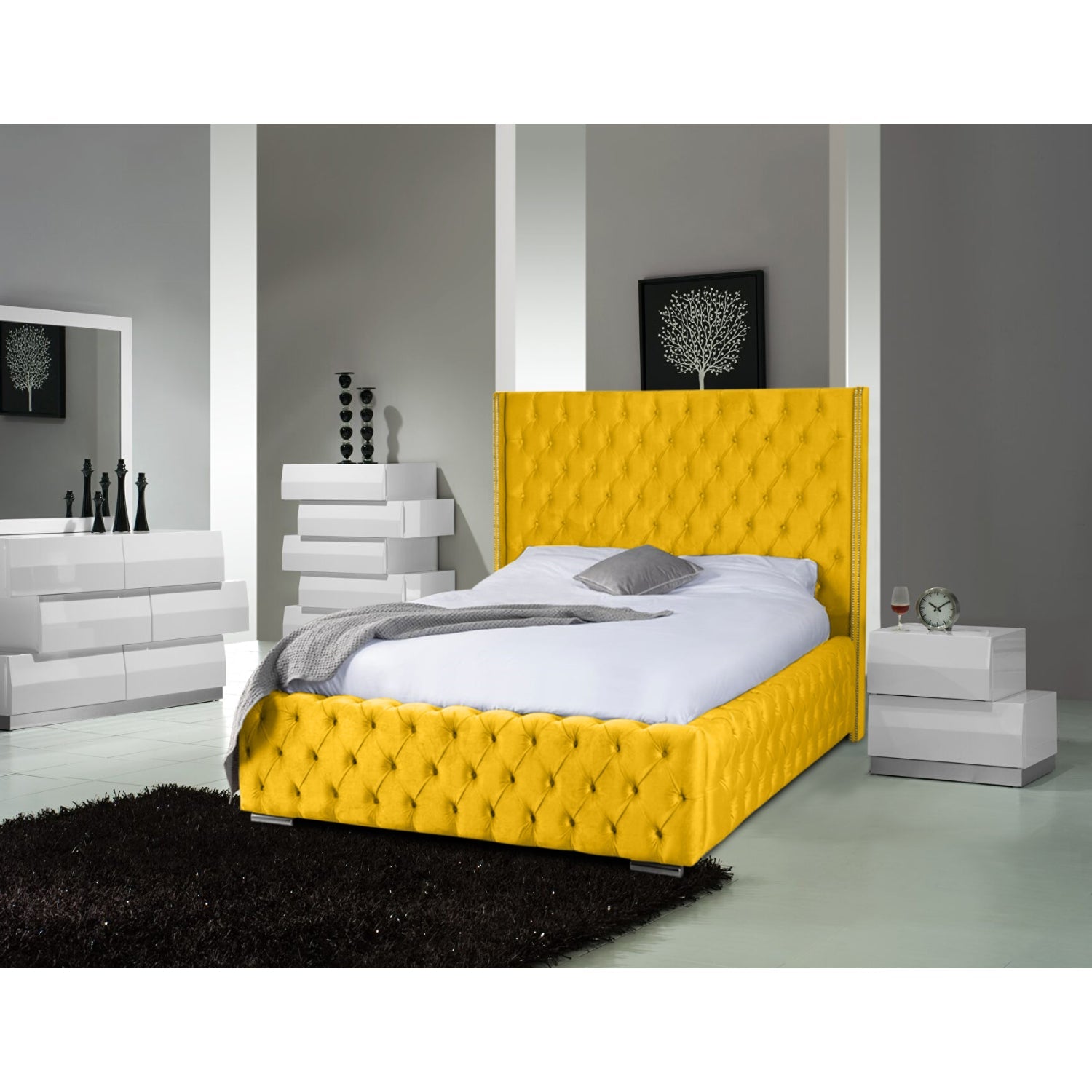 Irene Plush Velvet Luxury Bed Frame