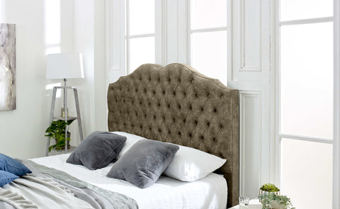 Kenwood Marble Fabric Matching Buttons Bed Frame