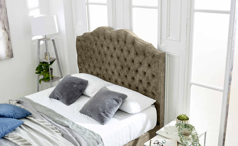 Kenwood Marble Fabric Matching Buttons Bed Frame