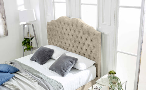 Kenwood Marble Fabric Matching Buttons Bed Frame