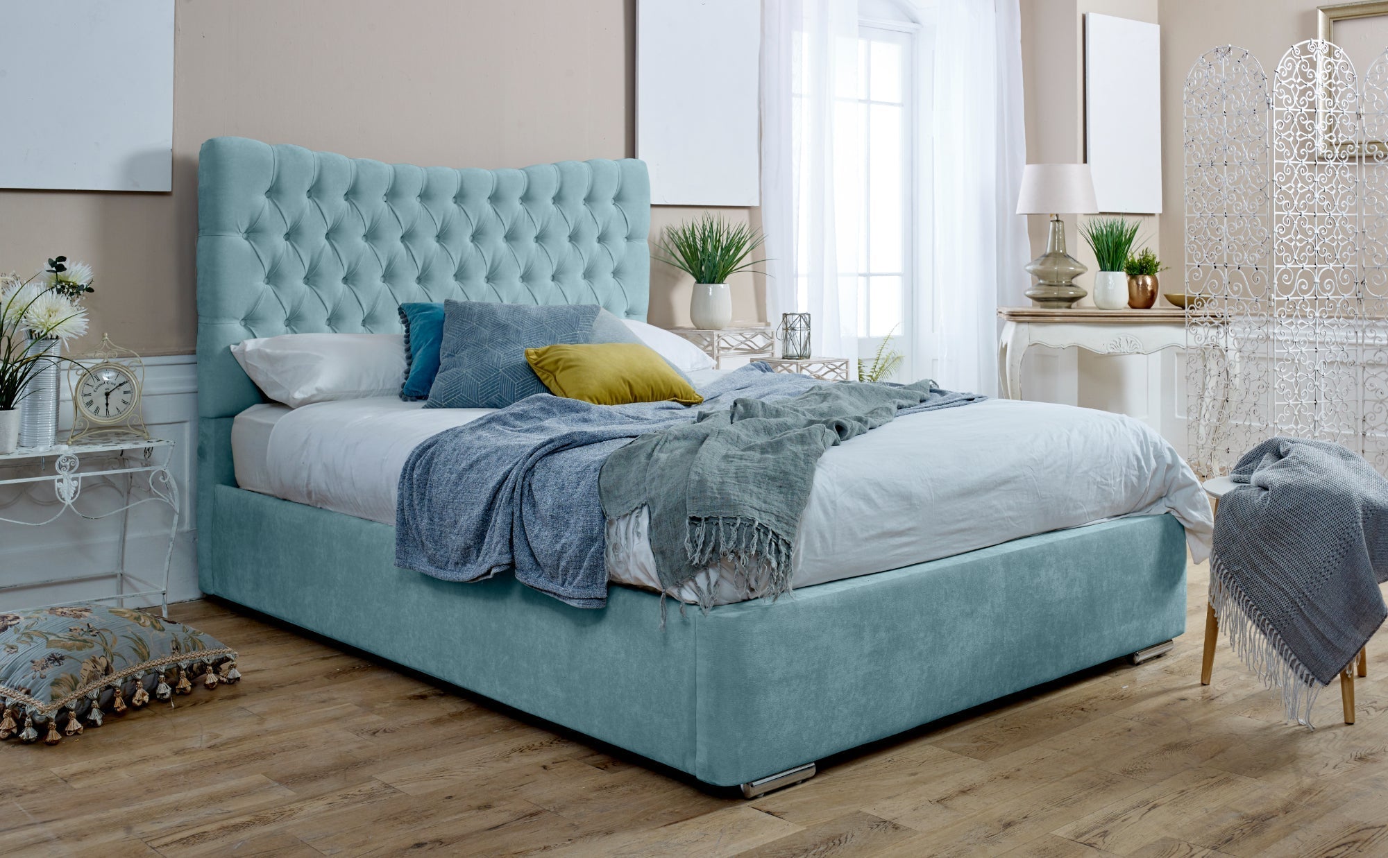 Magenta Ottoman Plush Bed Frame