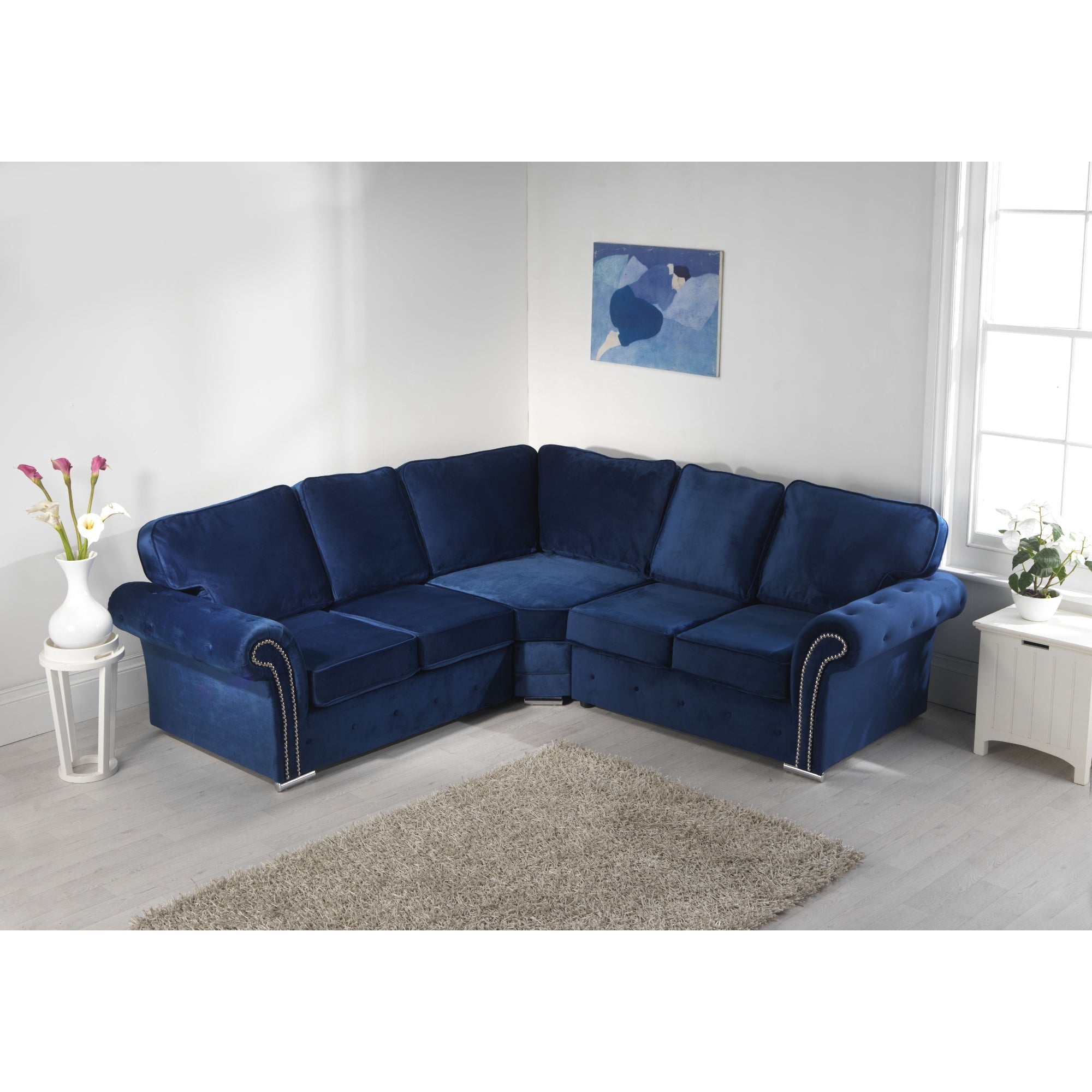 Mellows Plush Velvet Sofa Full Back 2c2