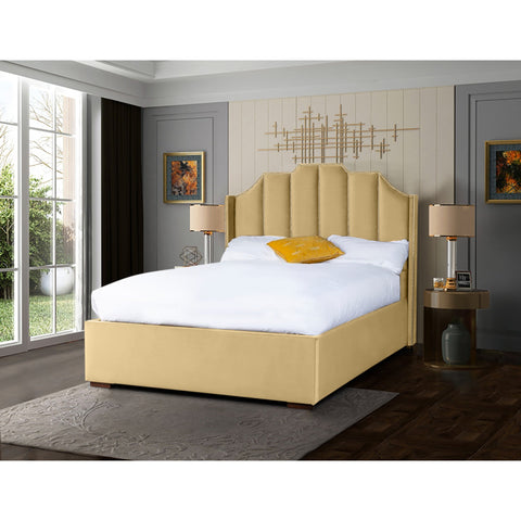 Renz Art Deco Plush Velvet Luxury Bed Frame