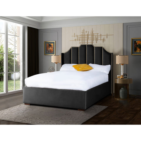 Renz Art Deco Plush Velvet Luxury Bed Frame