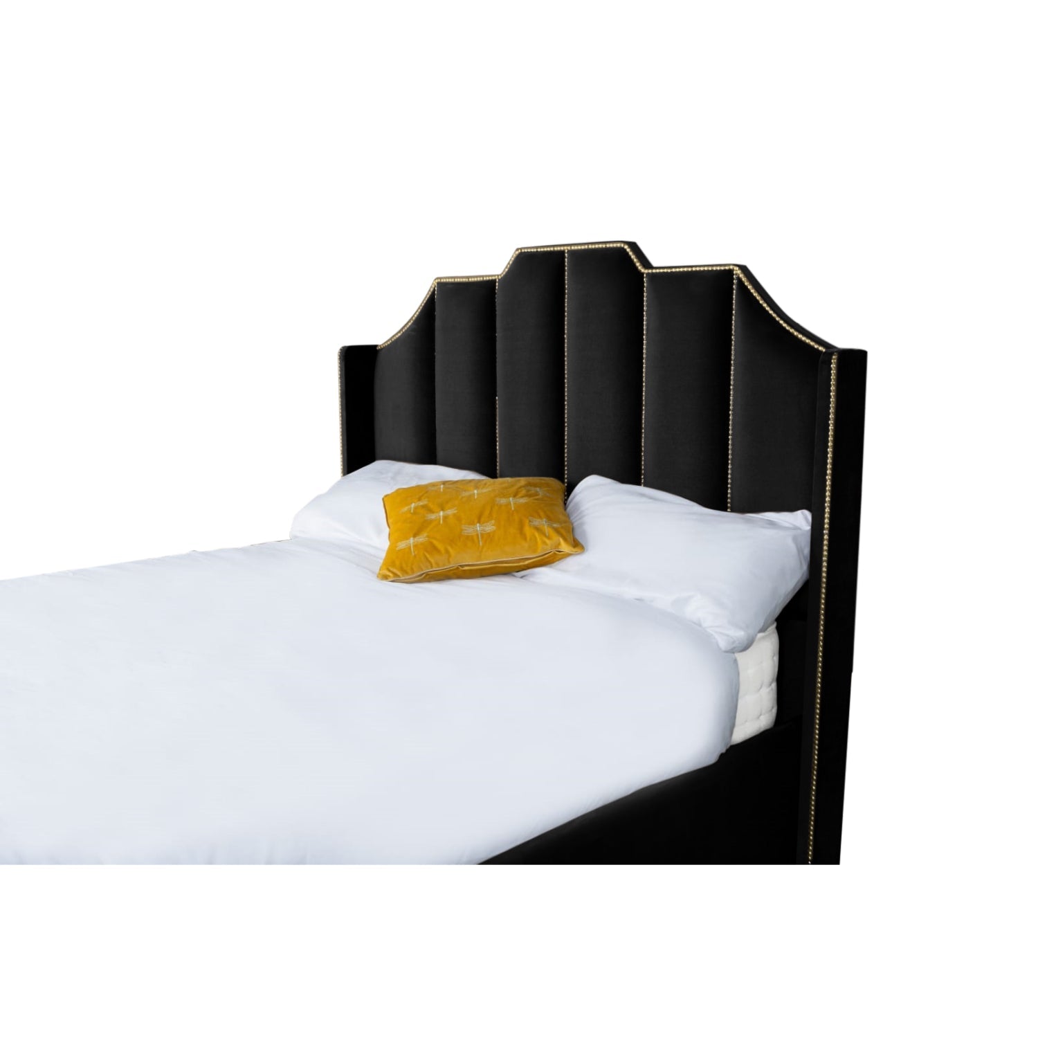 Renz Art Deco Plush Velvet Luxury Bed Frame