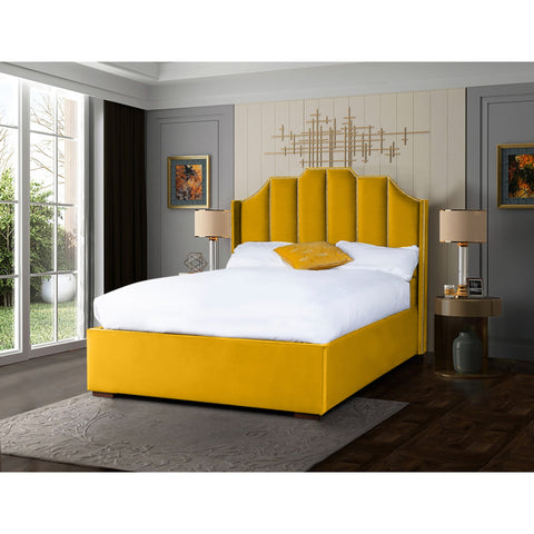 Renz Art Deco Plush Velvet Luxury Bed Frame