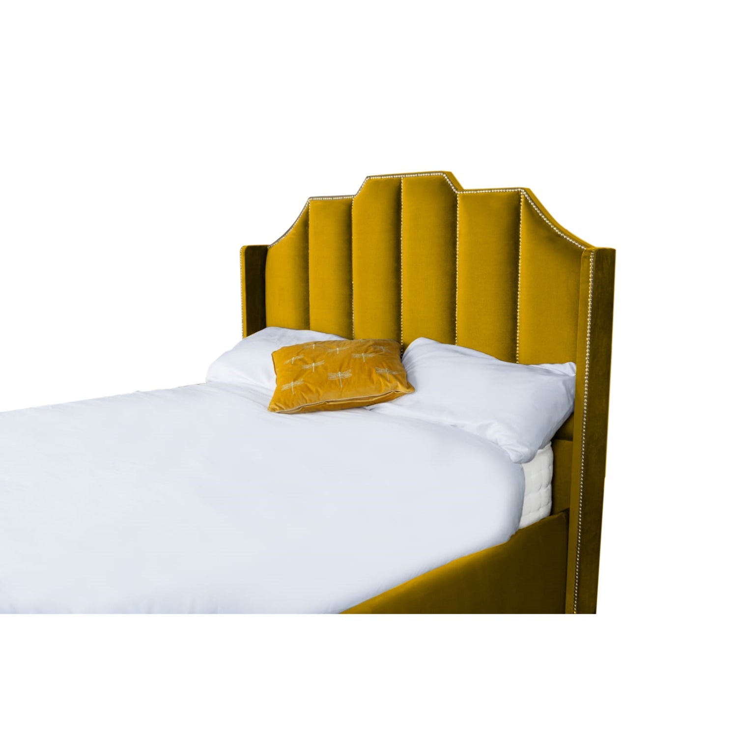 Renz Art Deco Plush Velvet Luxury Bed Frame