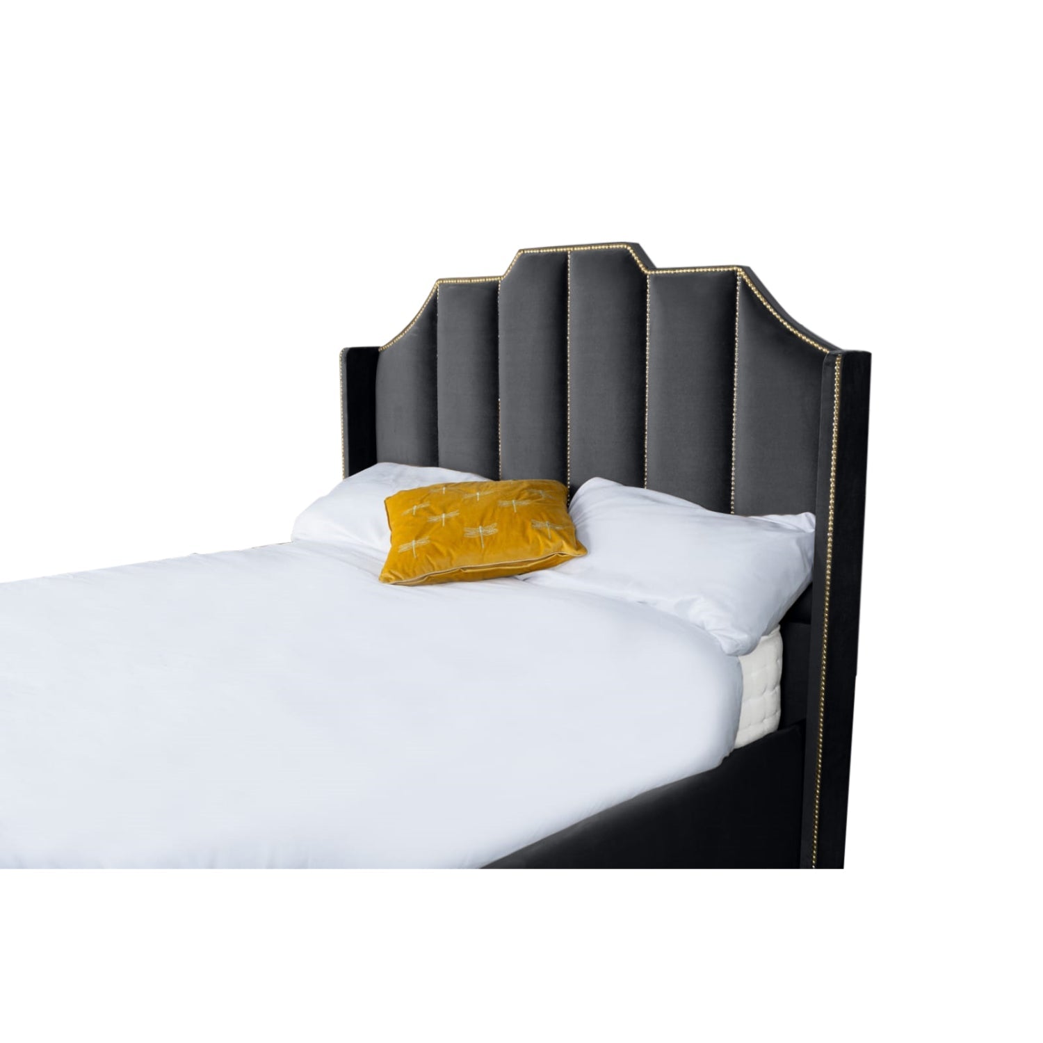 Renz Art Deco Plush Velvet Luxury Bed Frame