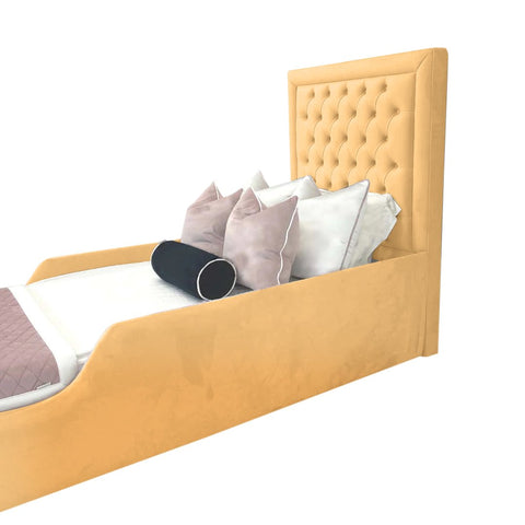 Royal Kids Bed Plush Velvet with Safety Siderails