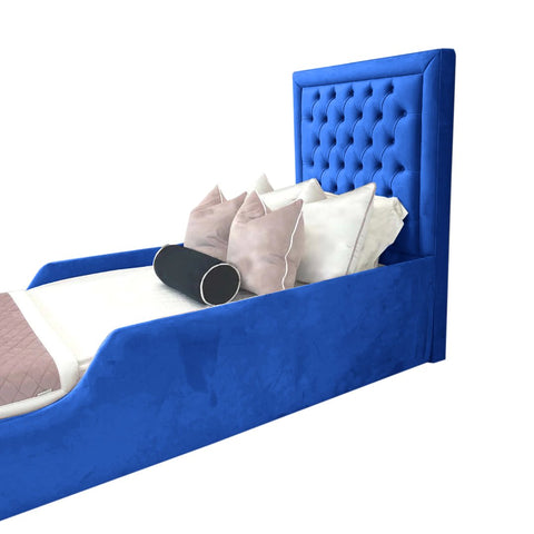 Royal Kids Bed Plush Velvet with Safety Siderails