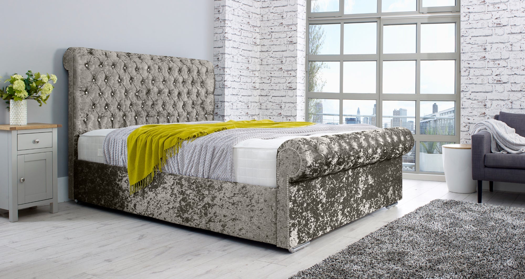 Santino Crush Bed Frame