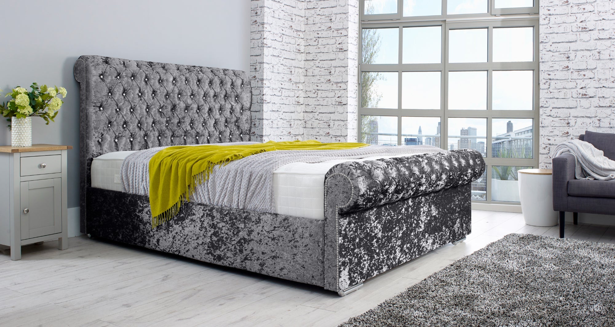 Santino Crush Bed Frame