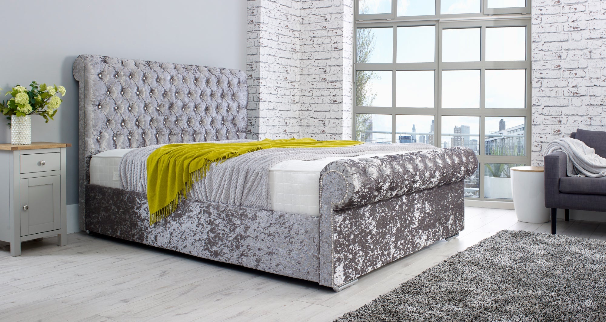 Santino Crush Bed Frame