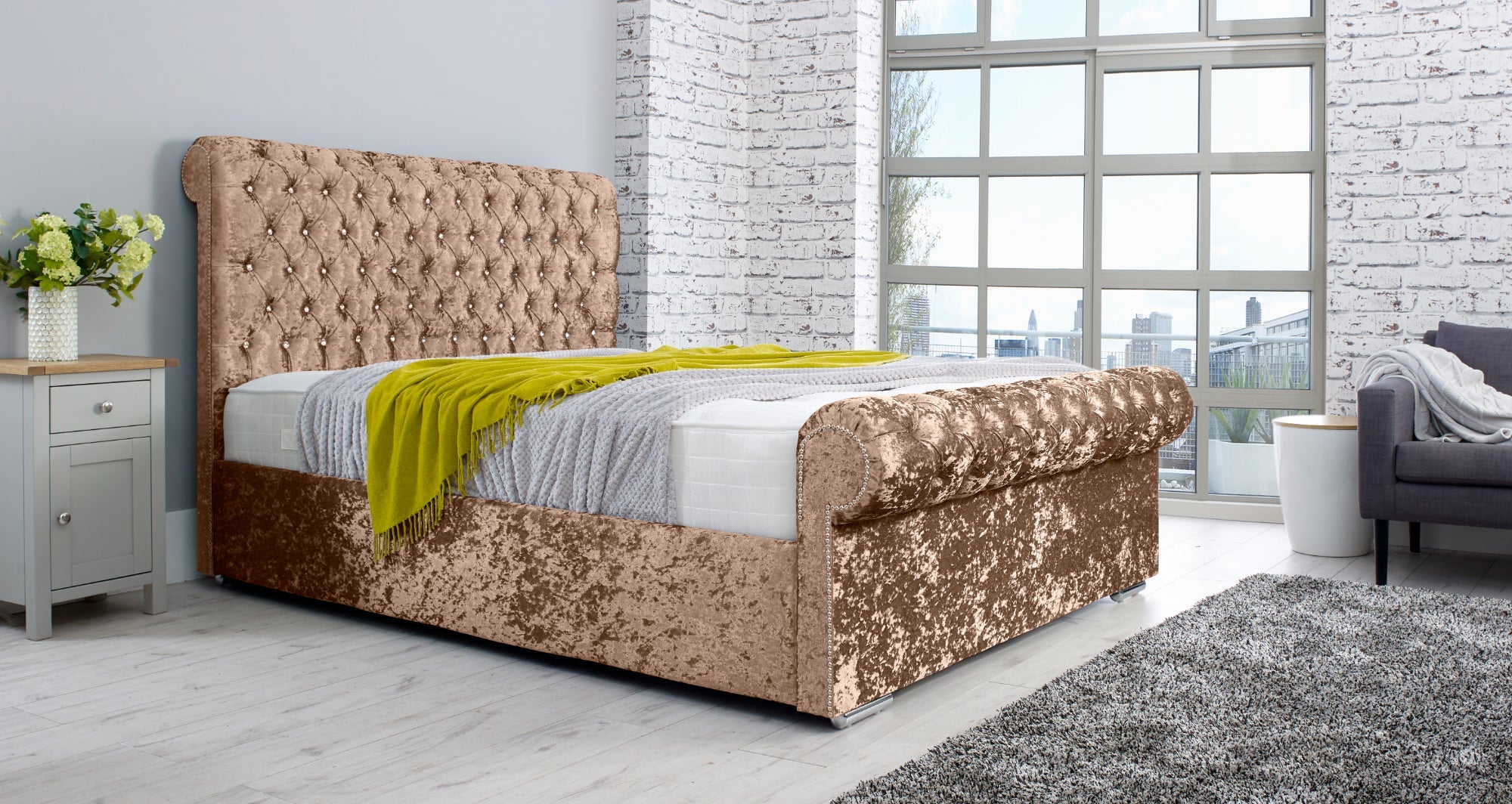 Santino Crush Bed Frame