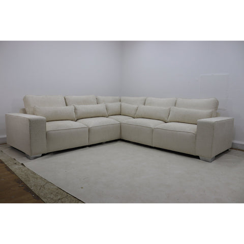 Sicilly Chenille Cream Sofa Full Back 2c2