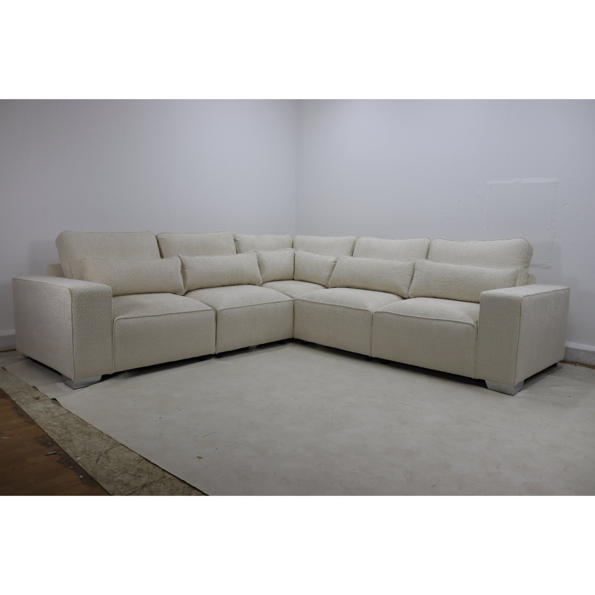 Sicilly Chenille Cream Sofa Full Back 2c2