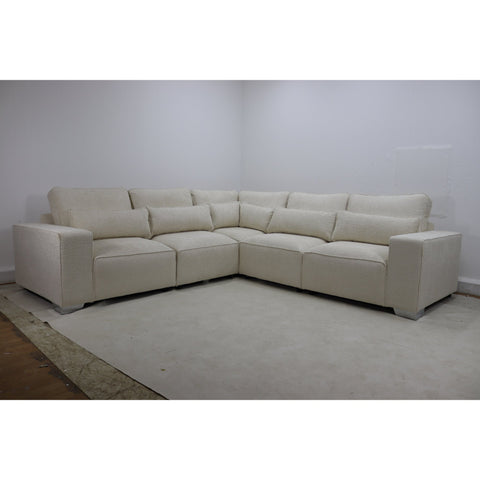 Sicilly Chenille Cream Sofa Full Back 2c2