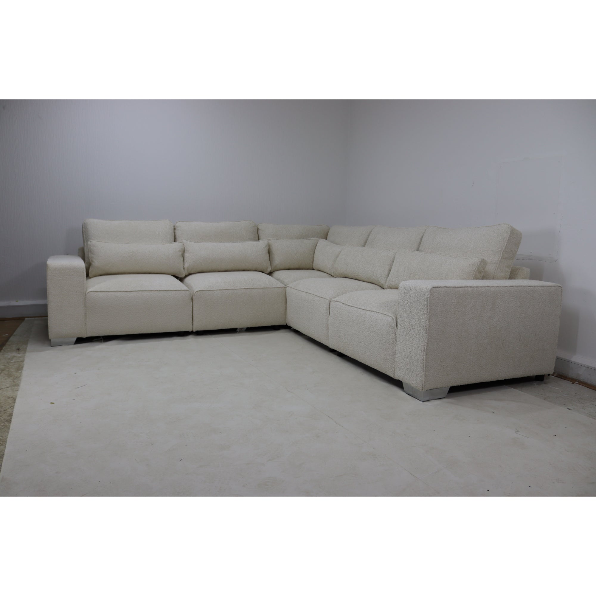 Sicilly Chenille Cream Sofa Full Back 2c2