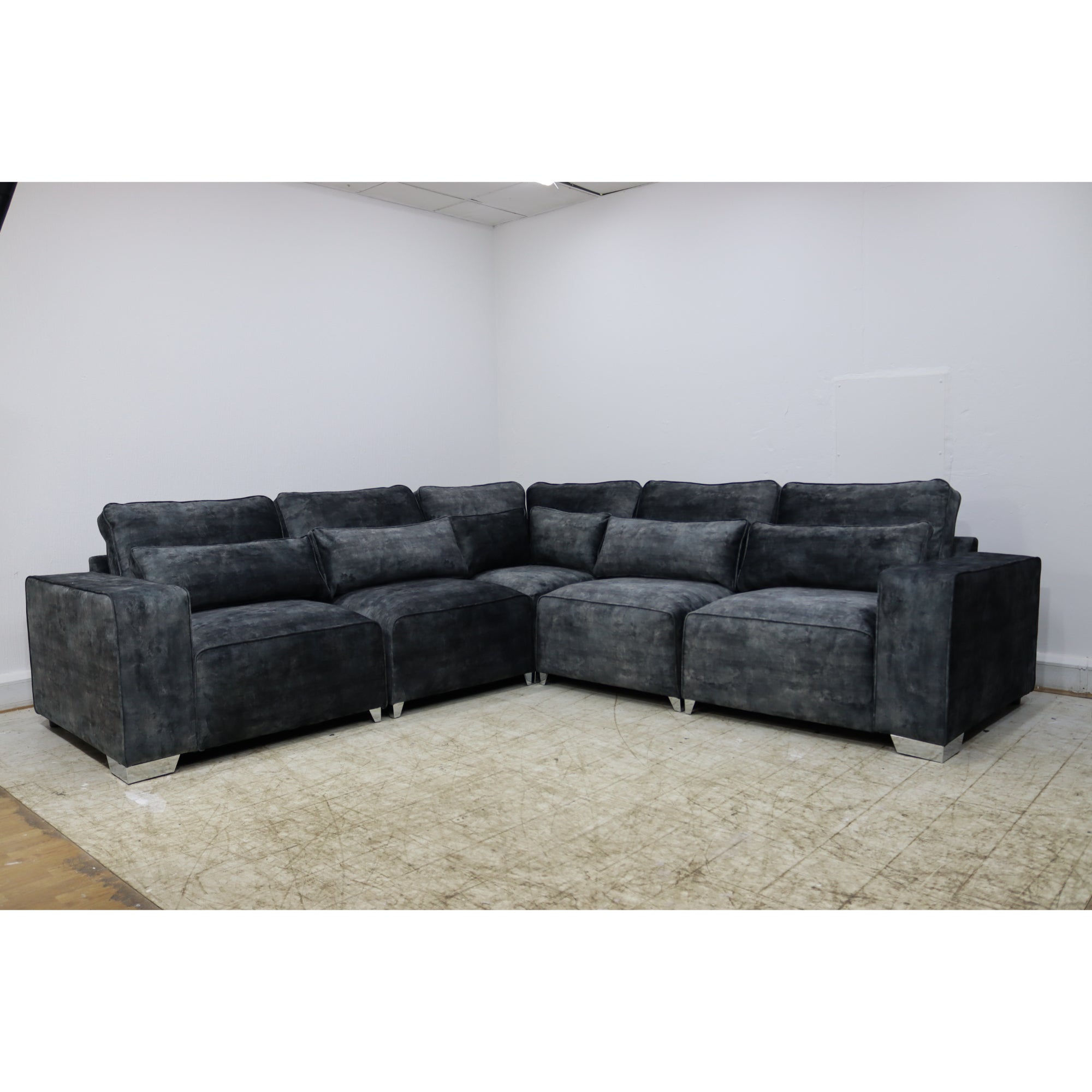 Sicilly Milano Charcoal Sofa Full Back 2c2