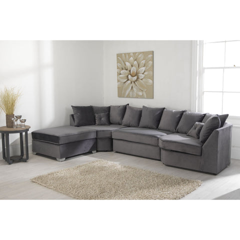 Belling Plush Velvet Steel Sofa Scatterback U Shape