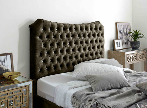 Valentino Marble Fabric Diamante Buttons Bed Frame