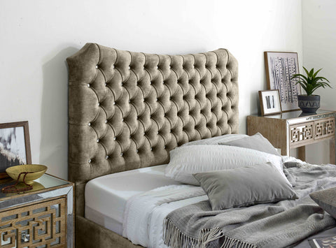 Valentino Marble Fabric Diamante Buttons Bed Frame