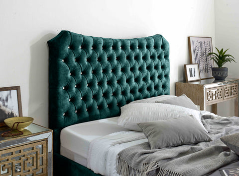 Valentino Marble Fabric Diamante Buttons Bed Frame