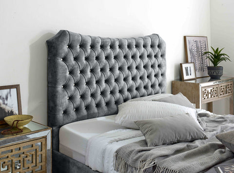 Valentino Marble Fabric Diamante Buttons Bed Frame