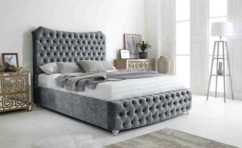 Valentino Marble Fabric Diamante Buttons Bed Frame