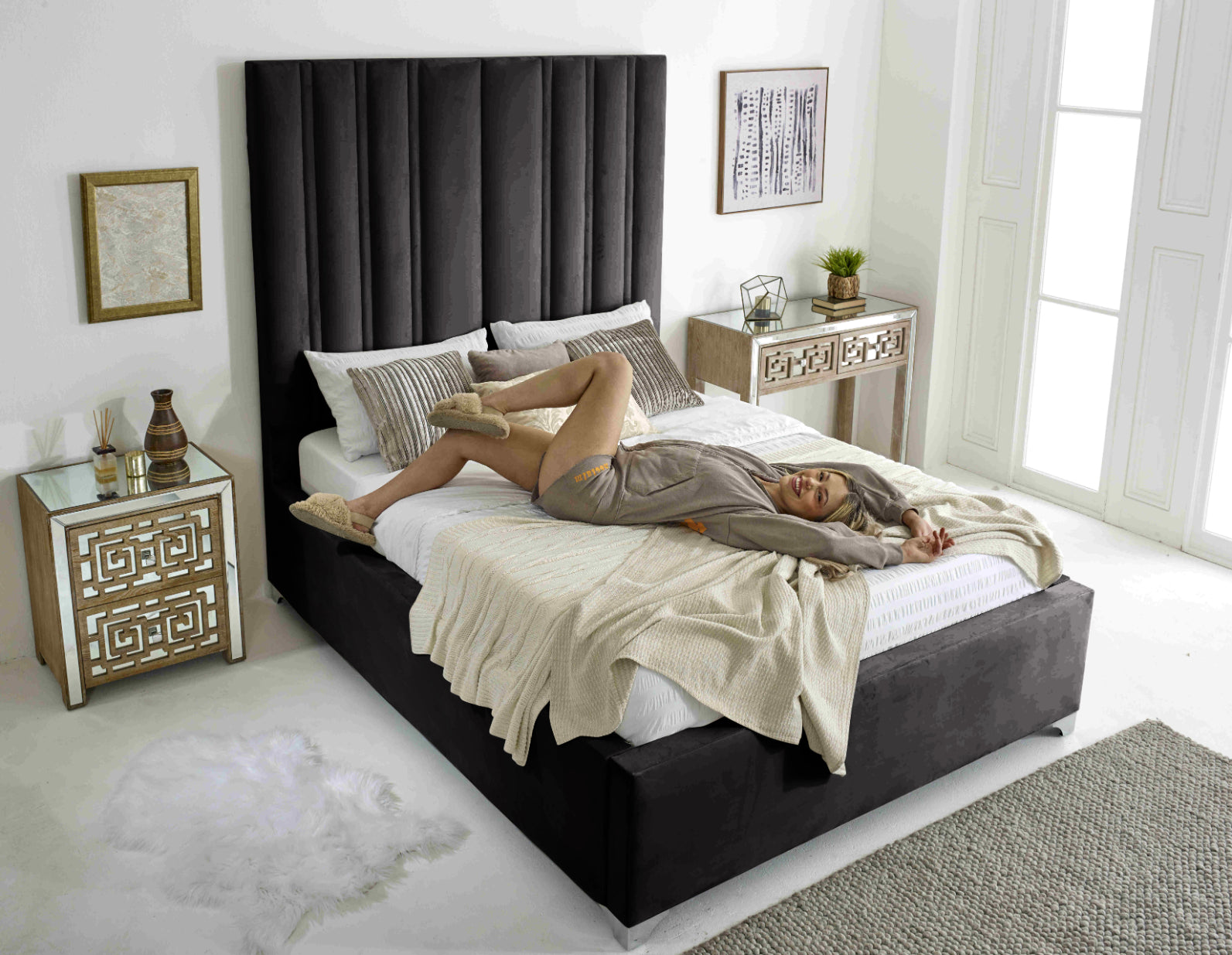 Wilburn Plush Velvet Bed Frame