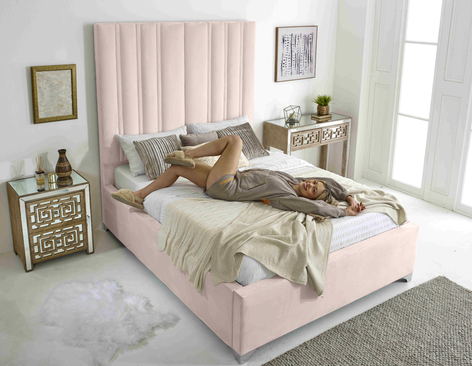 Wilburn Plush Velvet Bed Frame