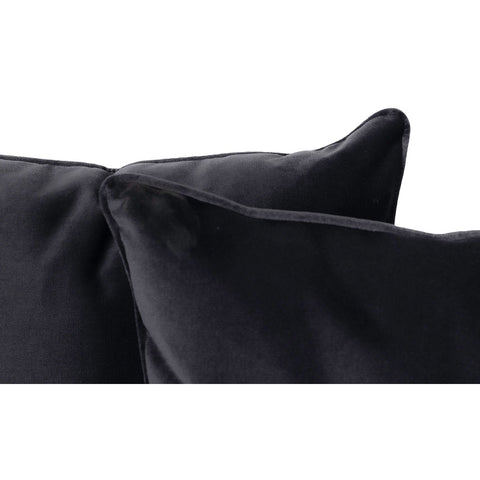 Anasty 3+2 Seater Black Plush Sofa