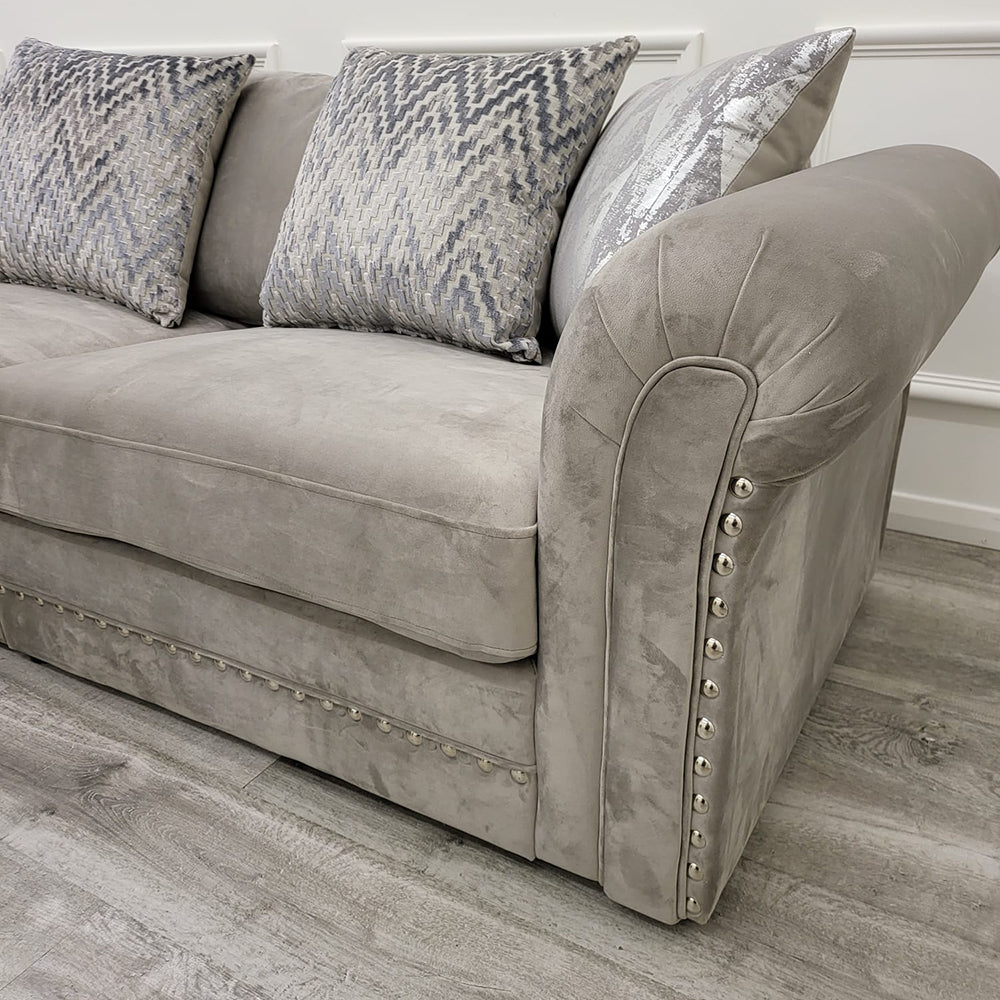 Beynold Corner 2c2 Sofa and Footstool Plush Pebble