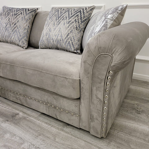Beynold Corner 2c2 Sofa and Footstool Plush Pebble