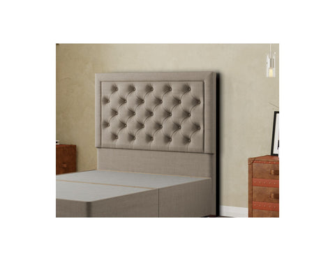 Castle Headboard Floor Standing  Matching Buttons Linen