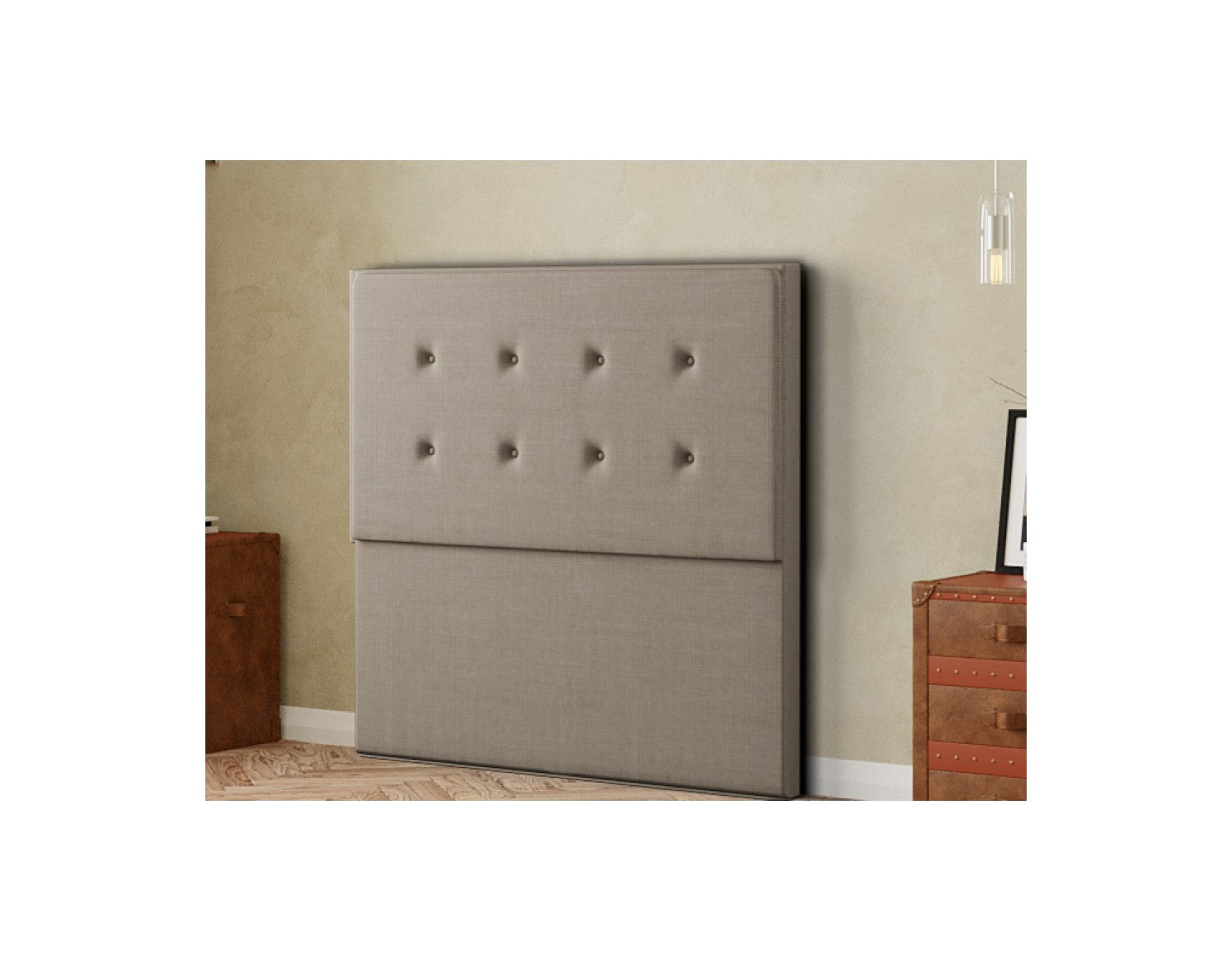 Darlington Headboard Floor Standing  Matching Buttons Linen