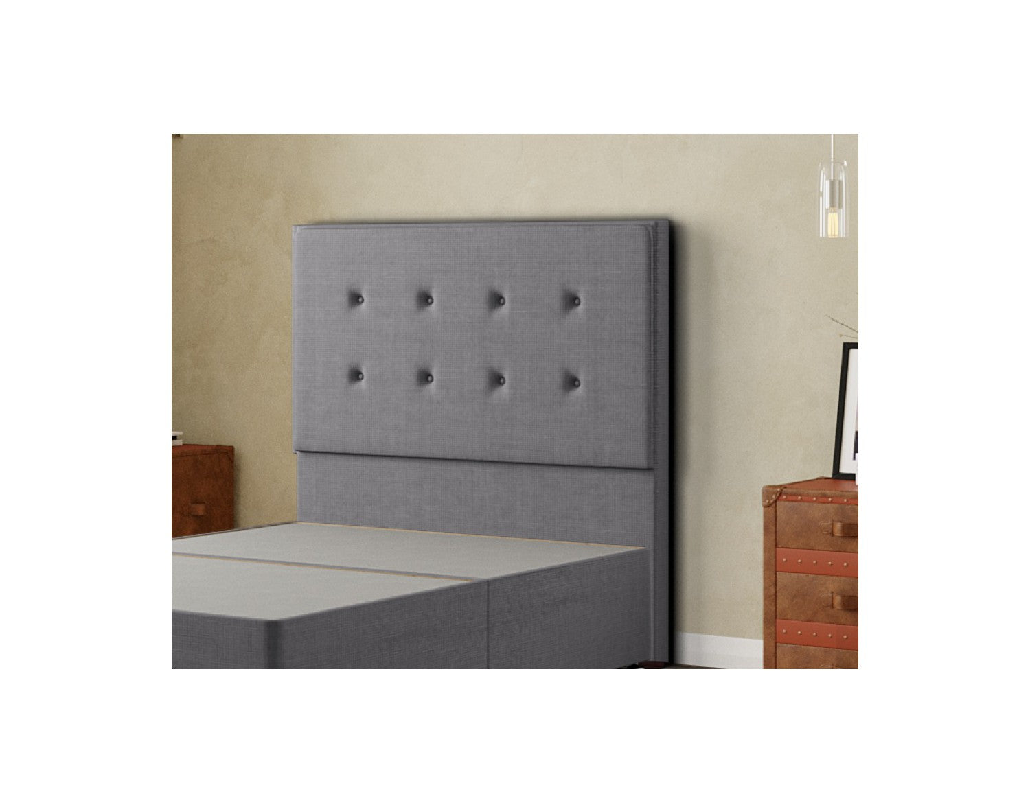 Darlington Headboard Floor Standing  Matching Buttons Linen