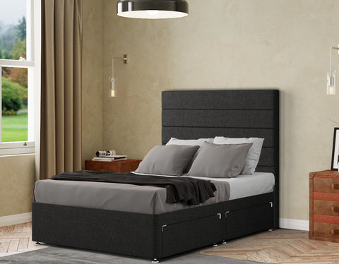 George Divan Bed 2 Drawers Floor Standing Headboard  Linen