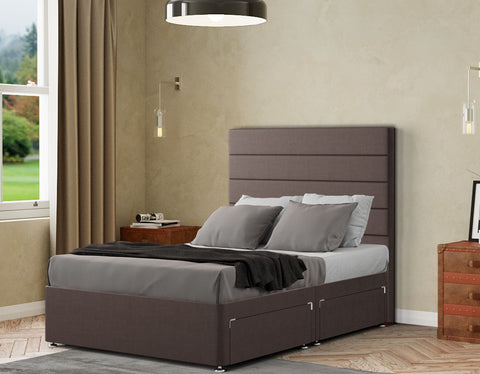 George Divan Bed 2 Drawers Floor Standing Headboard  Malham Weave