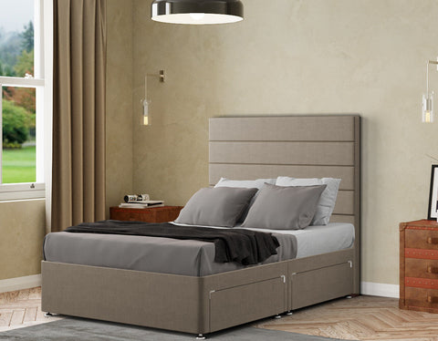 George Divan Bed 2 Drawers Floor Standing Headboard  Malham Weave