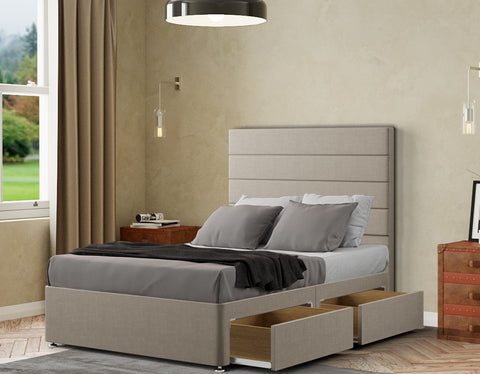 George Divan Bed 2 Drawers Floor Standing Headboard  Malham Weave